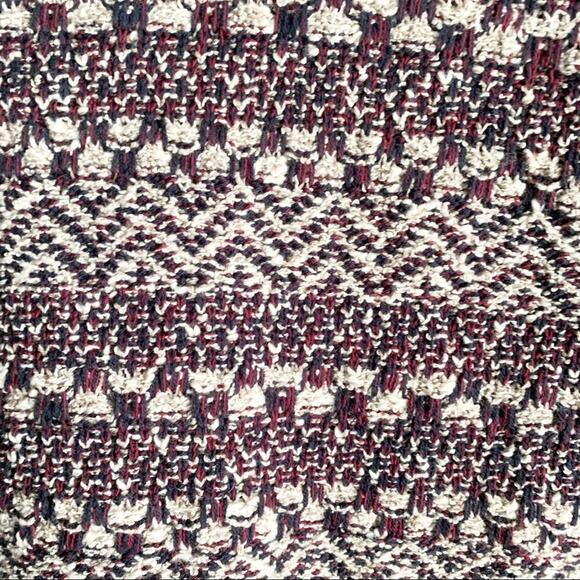 Lucky Brand Tweed Textured Moto Style Jacket Asymmetrical Zip Maroon Navy Size S - Picture 15 of 15